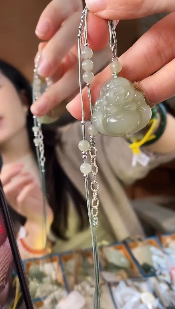 颈饰未镶嵌和田玉25MM厚款佛公项链