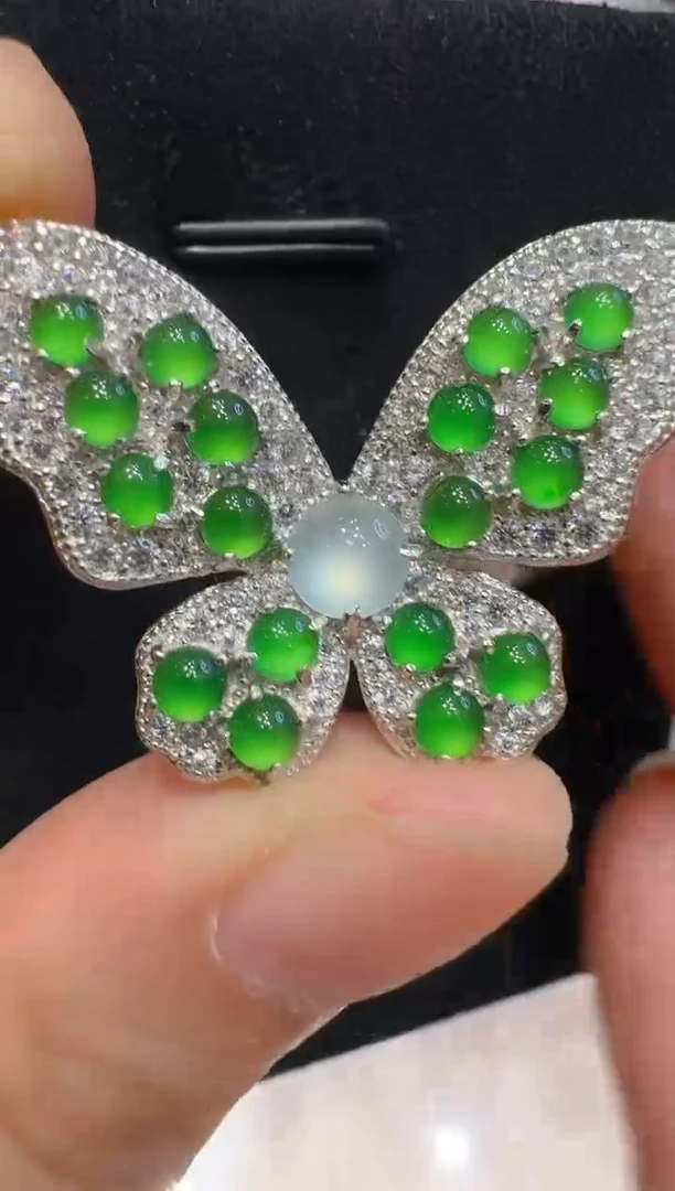 吊坠(不含链)银S925镶嵌翡翠多样性团购发一件