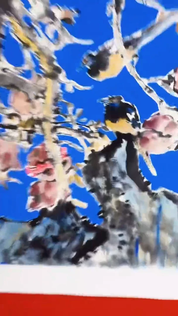 国画邓博文写意花鸟作品