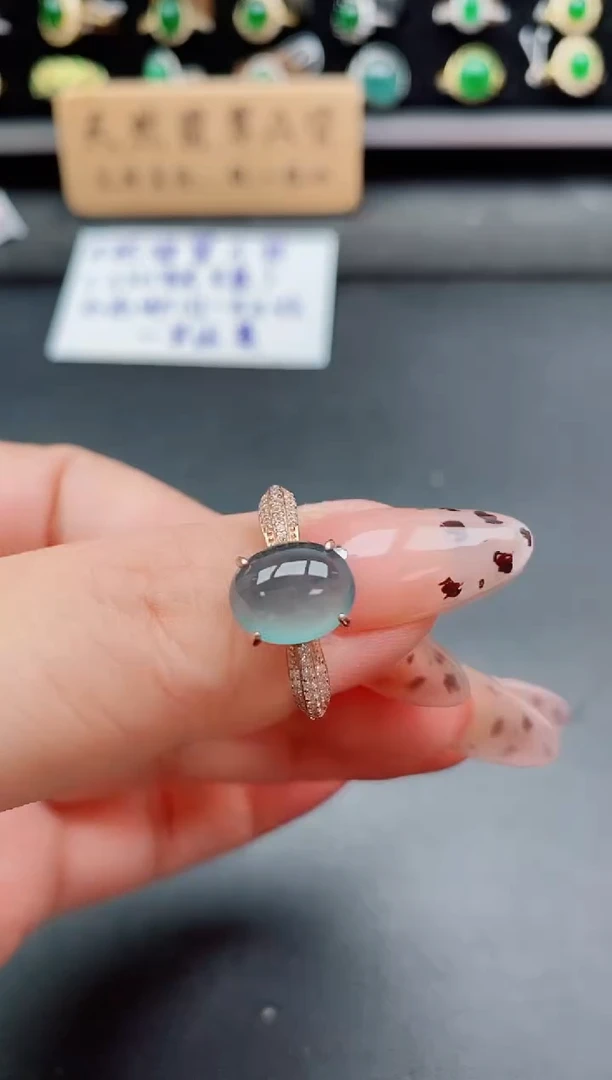 银S925镶嵌戒指翡翠1