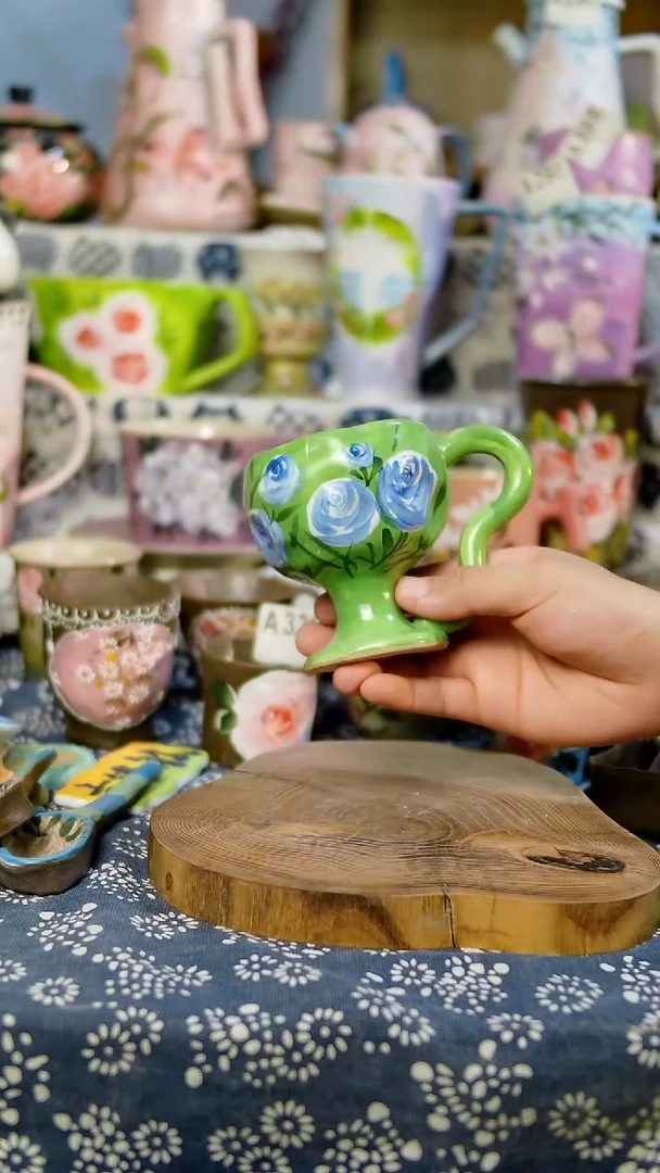 瓷片设计师款手绘釉下五彩陶瓷