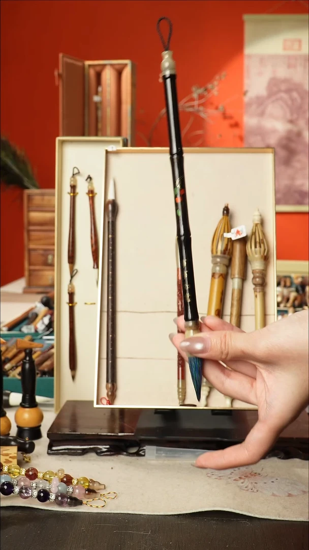 120号闪孤品高货毛笔链接 清水试笔 蘸墨不退