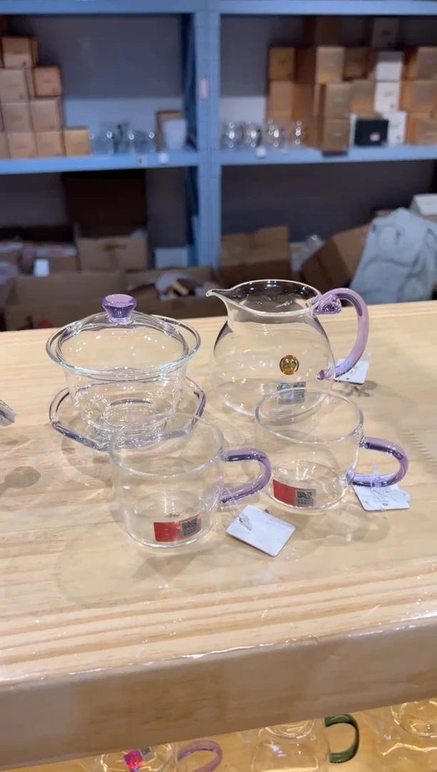 禅语盖碗-浅紫色+浮莲浅紫色++