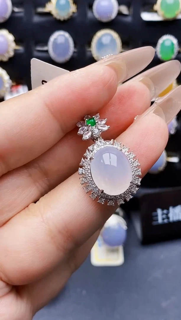 银S925镶嵌戒指翡翠7453