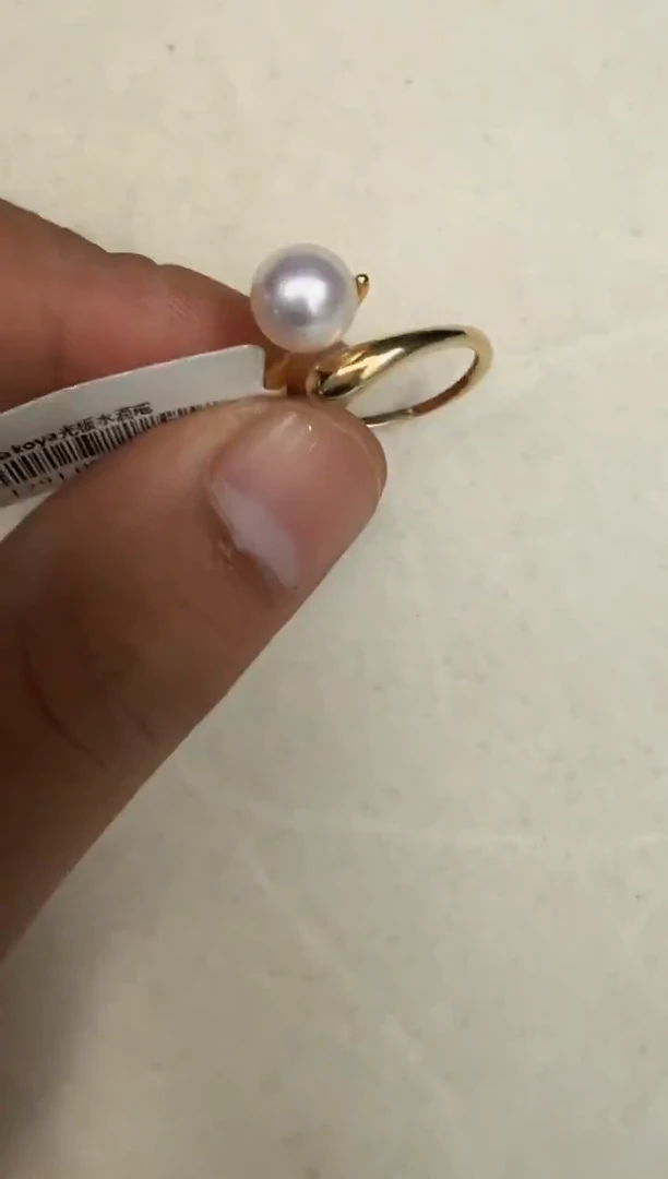 银S925镶嵌戒指海水珍珠戒指