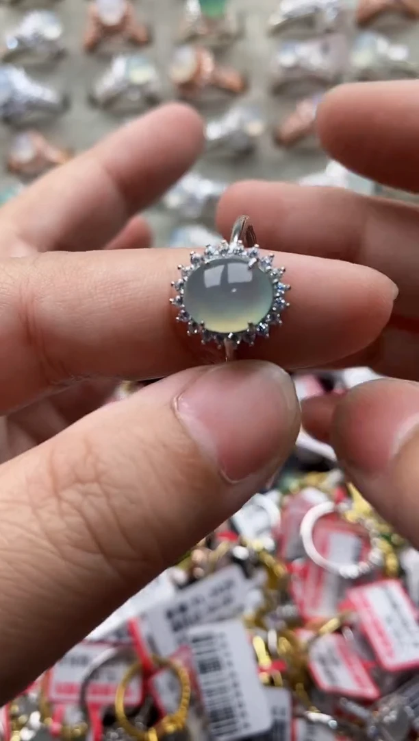 【闪购商品】翡翠戒指银S925镶嵌555555---6