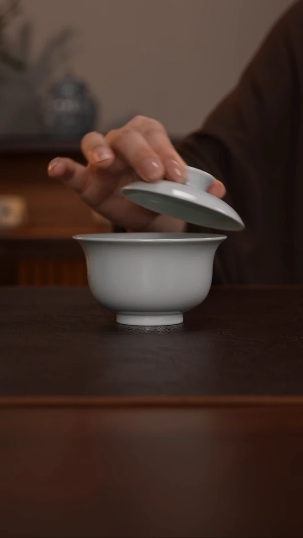 景德镇高温陶瓷盖碗杯号130cc