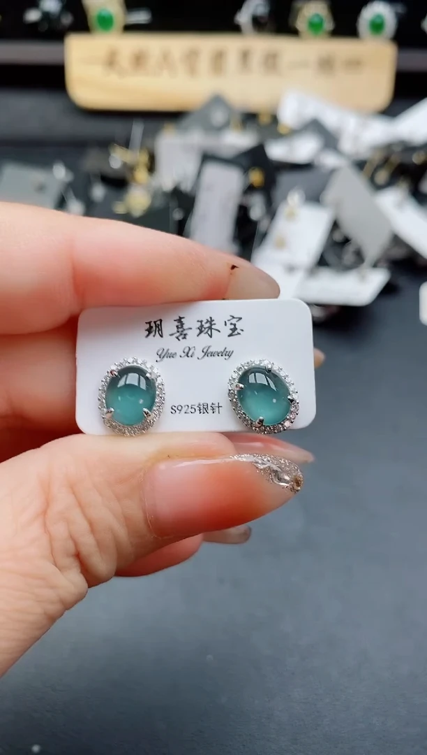 银S925镶嵌戒指翡翠1
