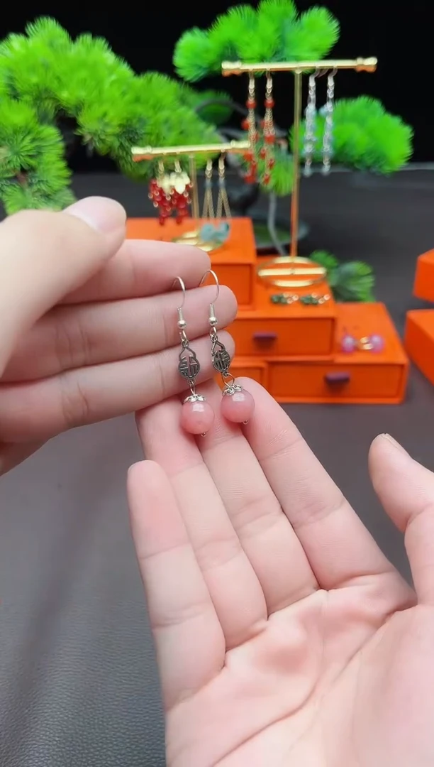 玛瑙/玉髓耳饰银S925镶嵌426000