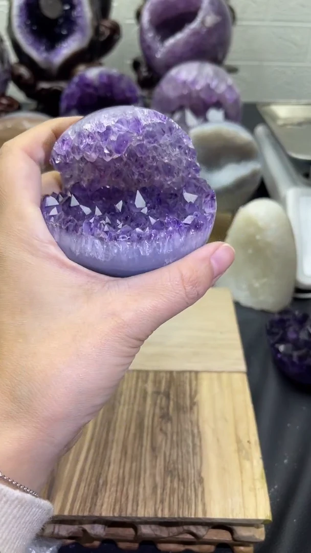 未镶嵌大型摆件（非配饰）紫晶421号开口笑