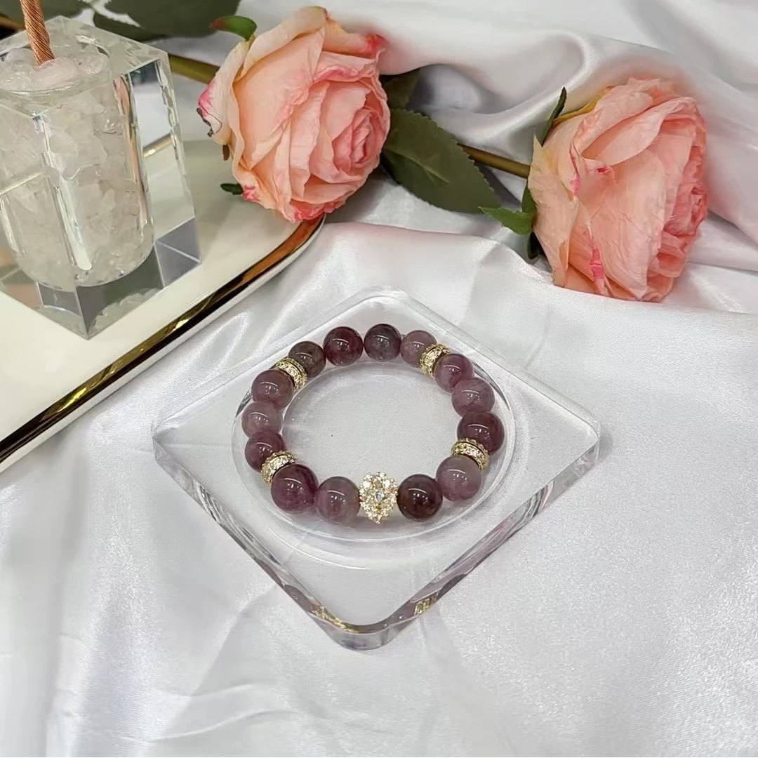 天然水晶紫马粉马达加斯加天然幸运粉晶