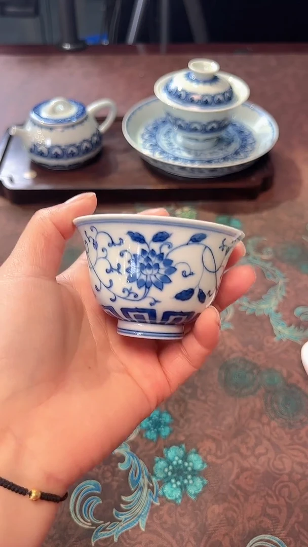 镹曰茶闲柴窑手工手绘青花