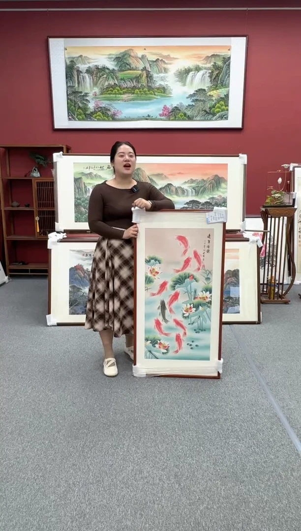 国画手绘 连年有余 125*65