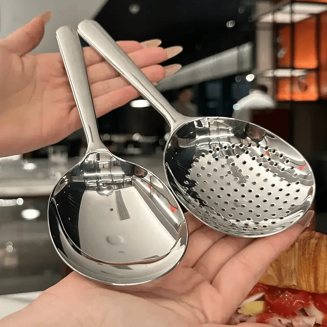 304不锈钢汤勺漏勺分餐勺饭勺菜勺家用短柄盛饭勺子公用勺子加厚