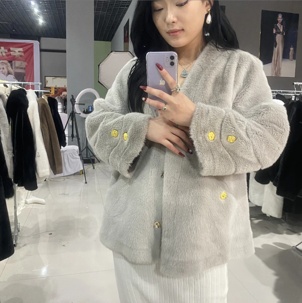人造皮草 5790秋冬新款中长款欧貂风外穿爆款女保暖时尚大衣