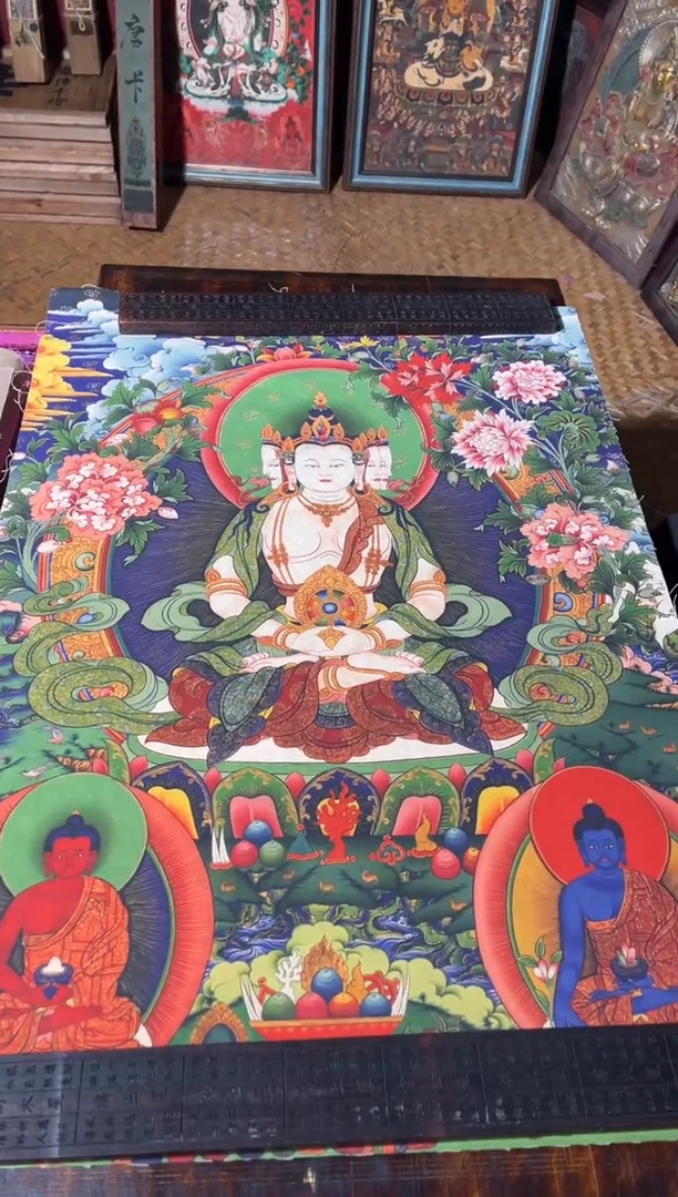 卷轴画菊菊唐卡tk160