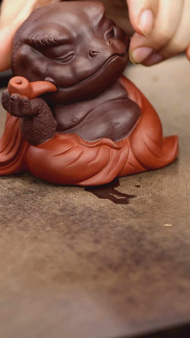 紫砂茶宠紫砂烟斗蟾