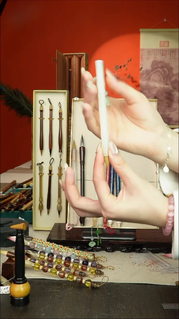 93号闪孤品高货毛笔链接 清水试笔 蘸墨不退