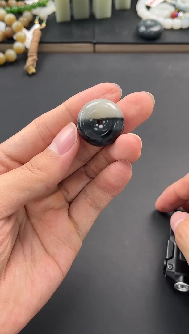 未镶嵌手串和田玉于田青花平安扣微色差