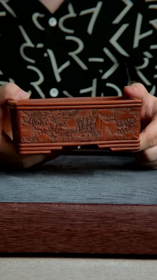 紫砂花盆内径14*10*4.8cm紫砂花盆