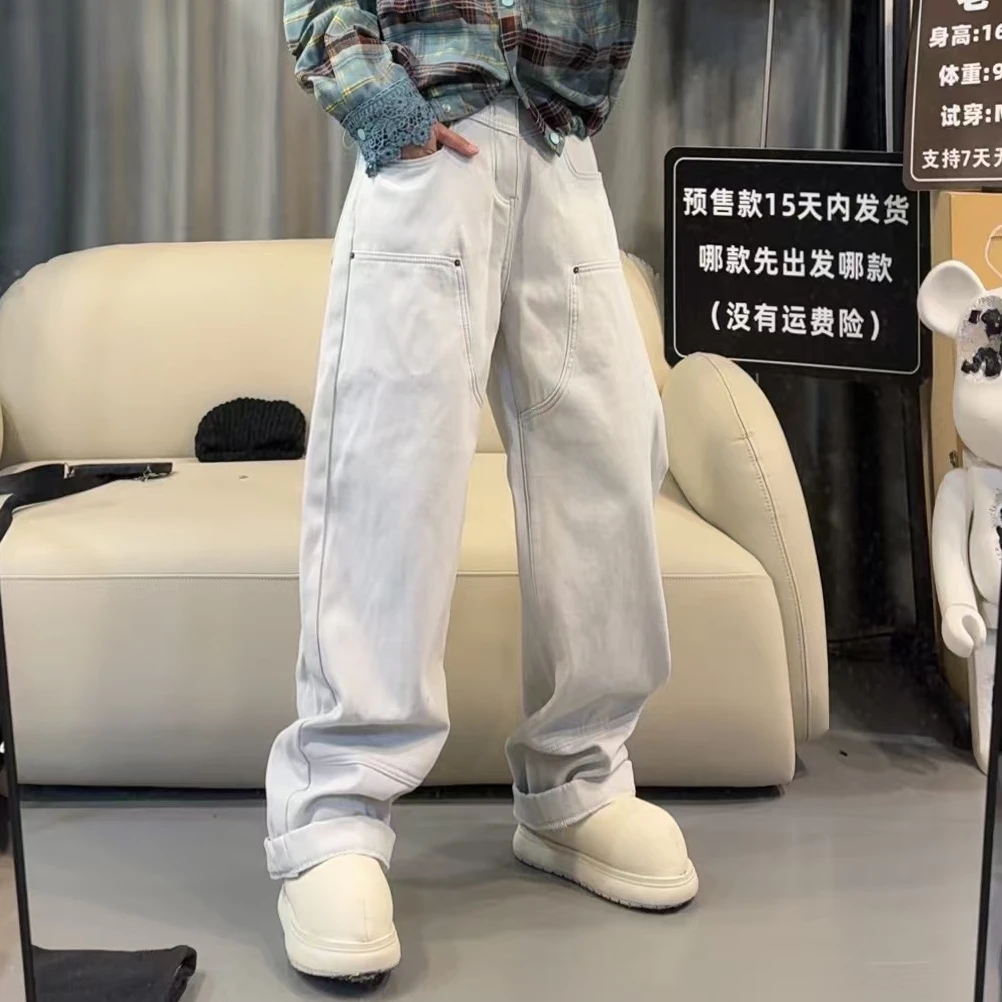 【文乐乐】秋冬新款洋气个性时尚休闲潮流百搭加绒牛仔裤55911