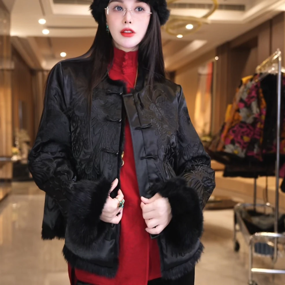 飞儿【凤仪华外套】2025早秋新款獭兔毛双穿外套