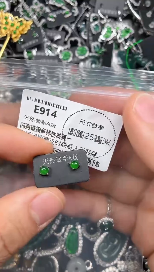 颈饰未镶嵌翡翠E914耳钉
