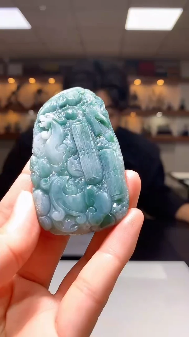 【闪购商品】定制翡翠未镶嵌1087hm-毛货挂件27