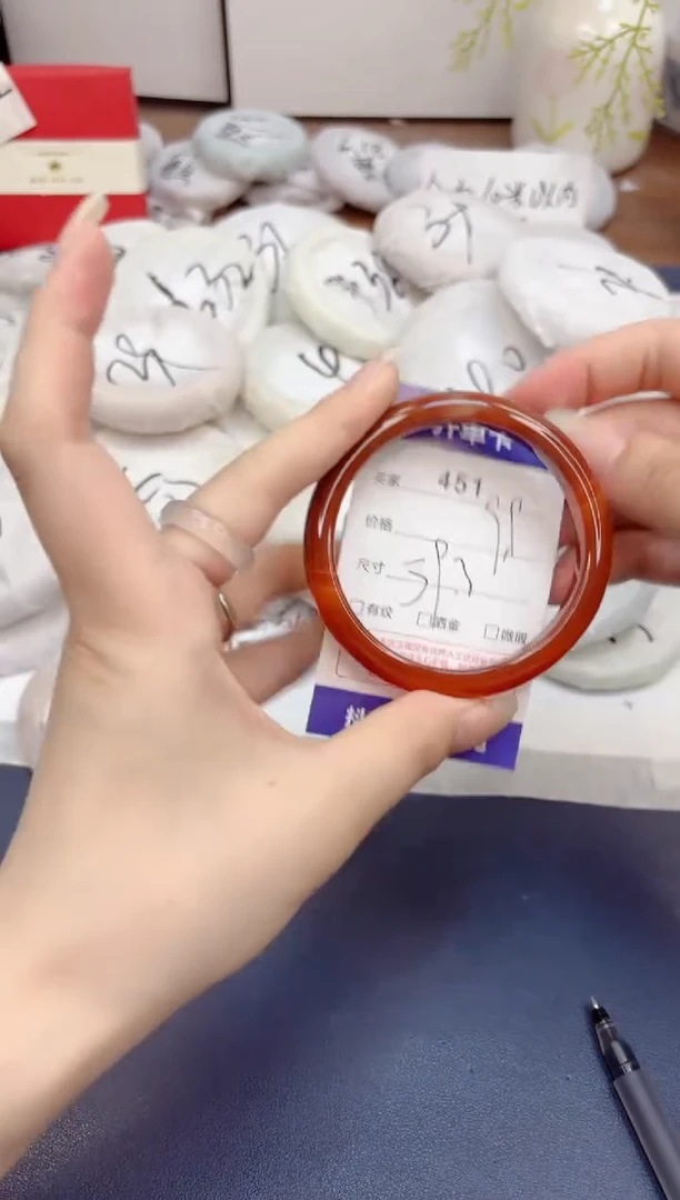 石英质玉手镯未镶嵌451-玛瑙-圈口59