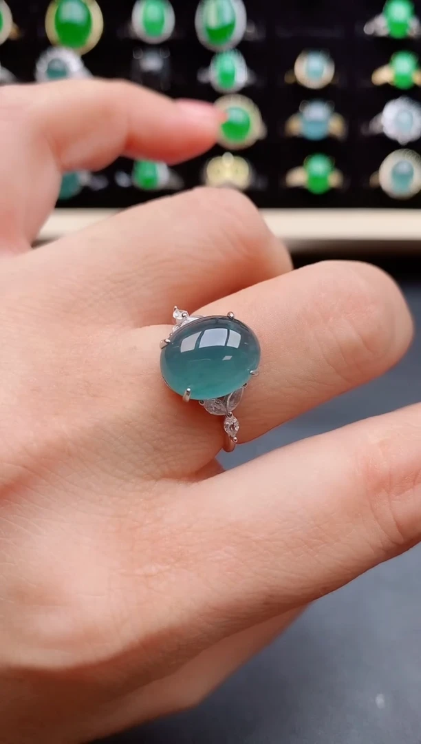 【闪购商品】翡翠戒指银S925镶嵌508050