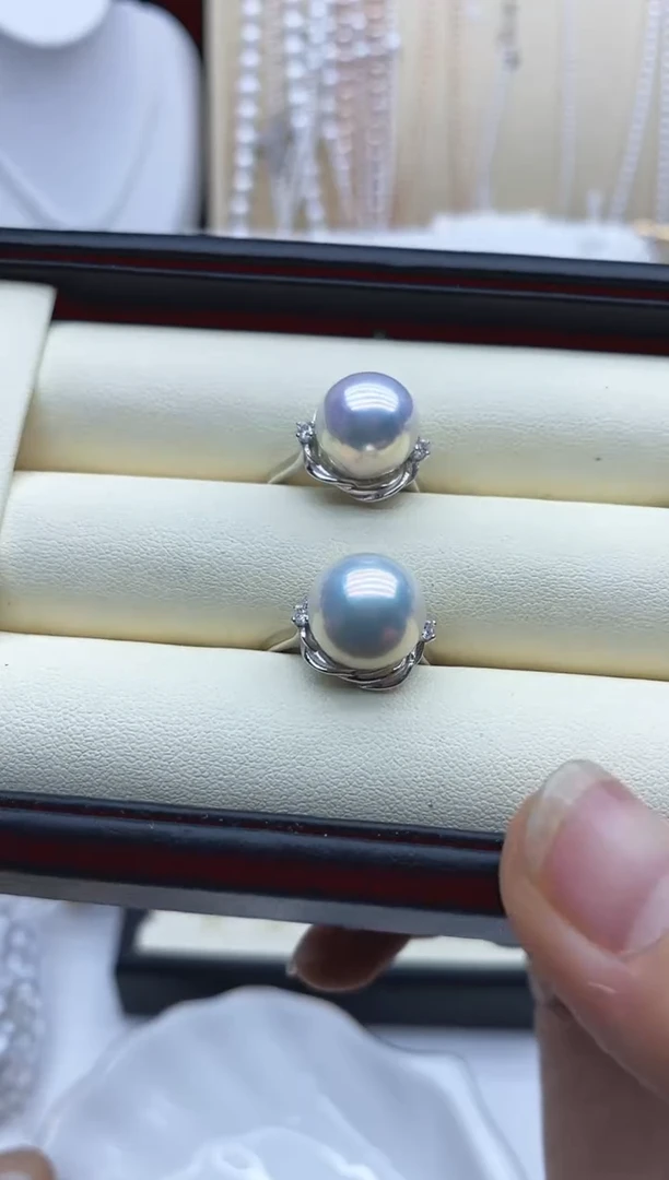 银S925镶嵌戒指淡水珍珠戒指多样性发其一