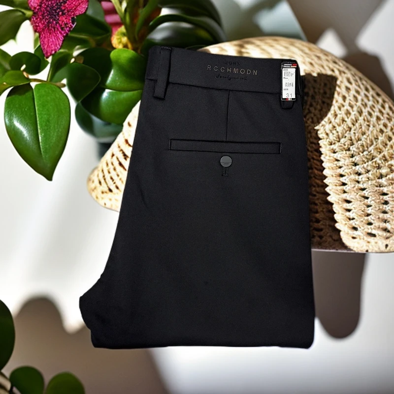 新品冬款加绒男士轻奢商务休闲裤简约弹力修身时尚百搭80216直筒