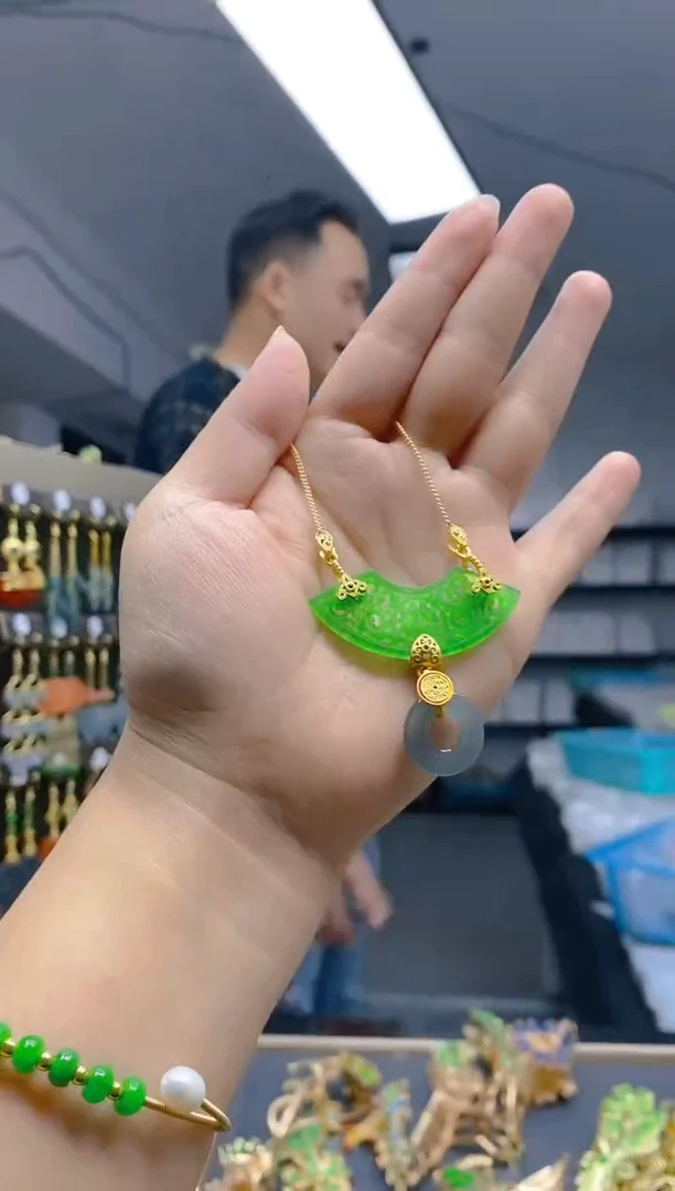 【闪购商品】翡翠耳饰合金0266翡翠锁骨链