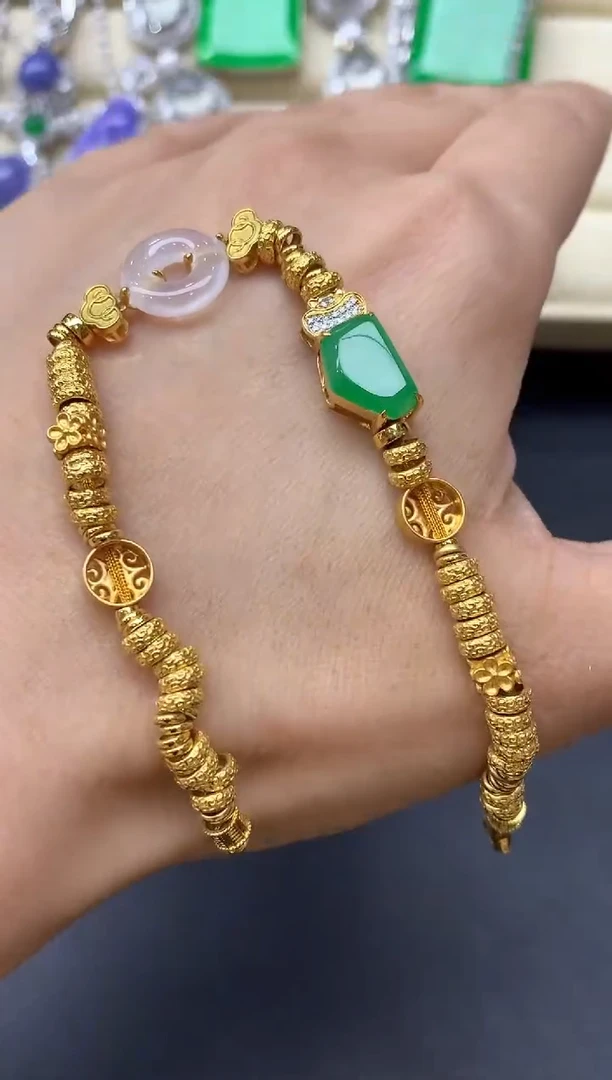 18K金镶嵌手链翡翠761-中国好珍宝