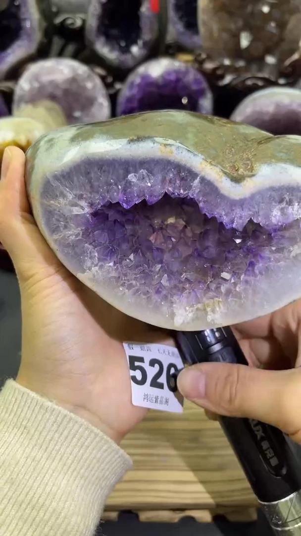 未镶嵌大型摆件（非配饰）紫晶526号钱袋子