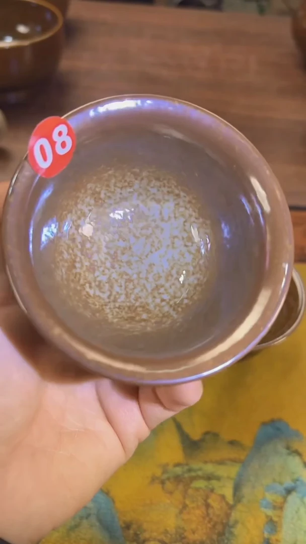 水波纹窑变压手杯