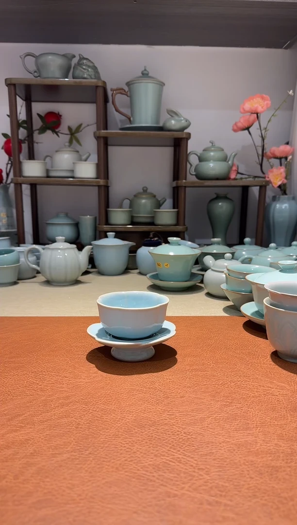 其他039梅花盏 主人杯品茗杯  两件套 天青釉一级精品一