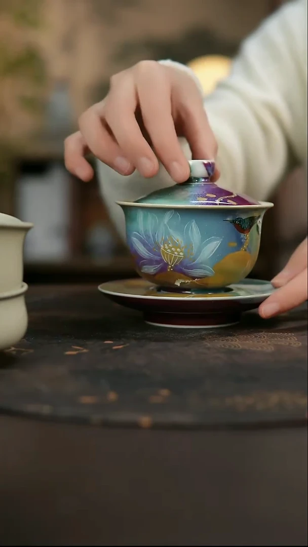 景德镇陶瓷杯碗柴烧多人