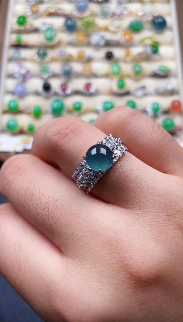 银S925镶嵌戒指翡翠44