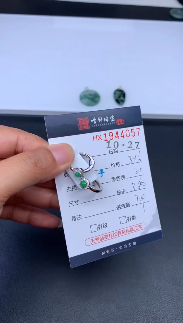 未镶嵌挂件翡翠哈轩 耳饰1对
