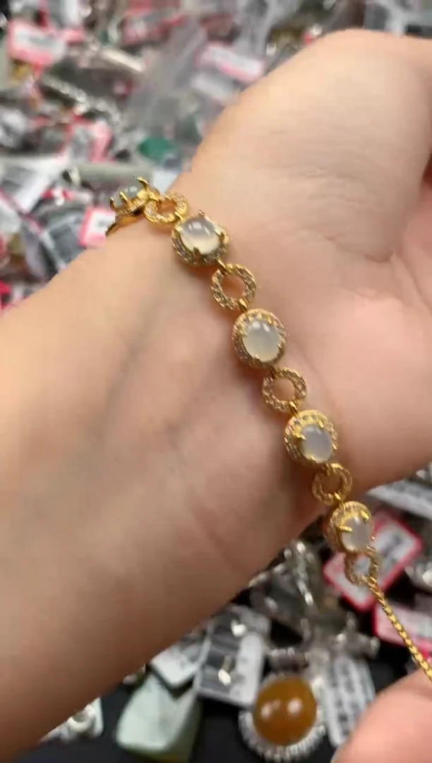 银S925镶嵌戒指翡翠天然A货缅甸翡翠