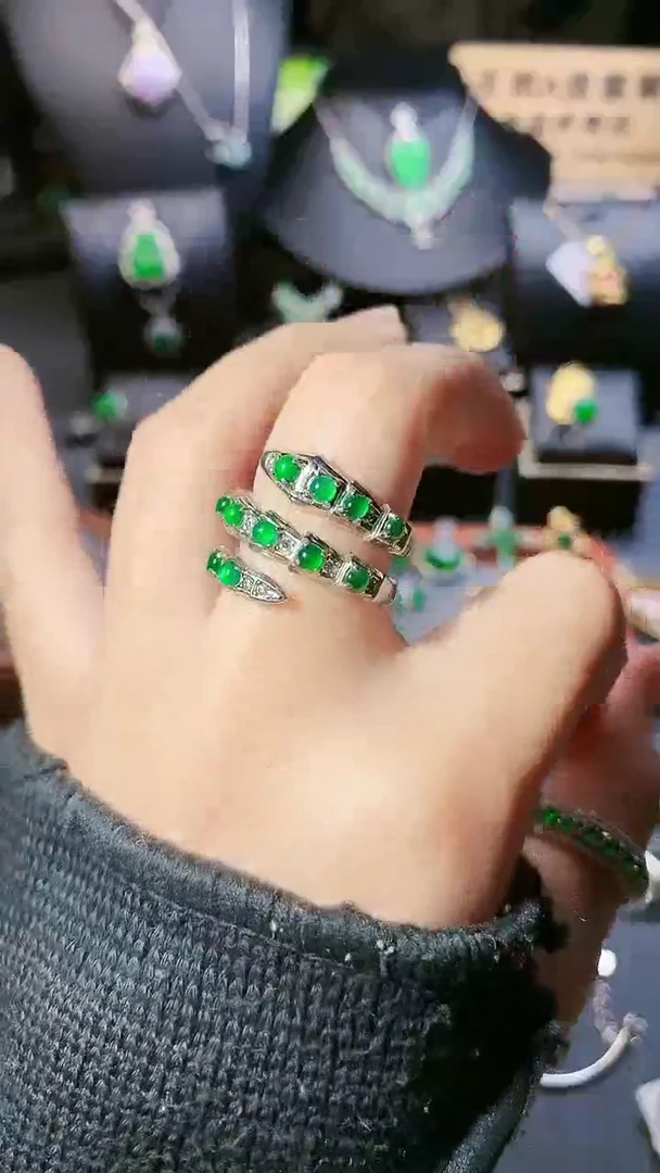 【闪购商品】翡翠戒指银S925镶嵌戒指