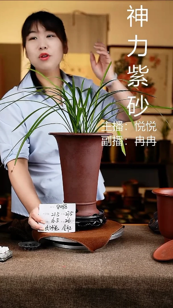 紫砂花盆花卉工艺8488+s