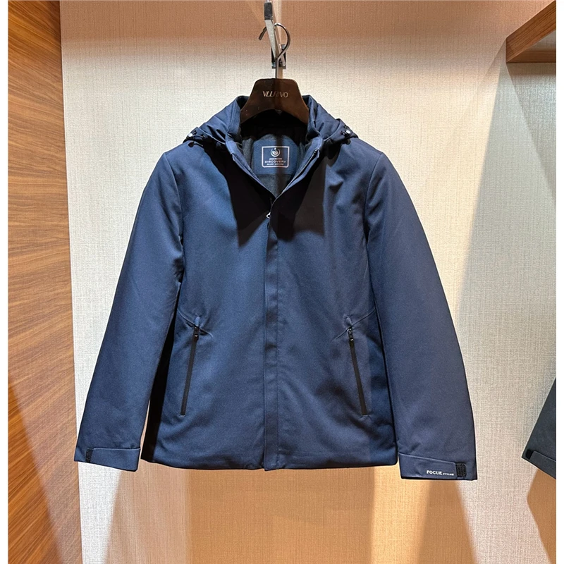 冬季羽绒服 可脱卸帽 商务休闲 白鸭绒保暖外套  男装