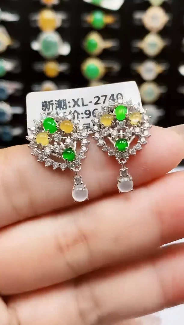 银S925镶嵌戒指翡翠2185