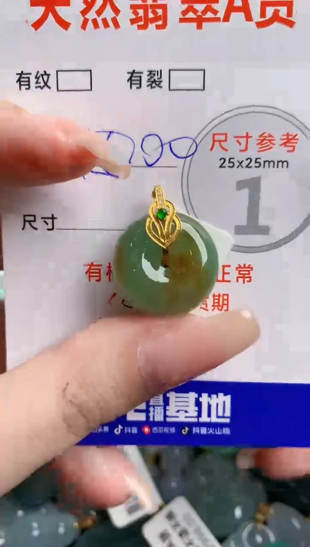 翡翠18K金镶嵌颈饰0096408758