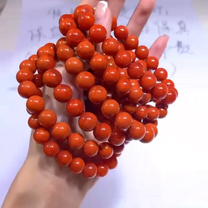 【逍遥严选】南红玛瑙圆珠约9mm手串*835/03/多样性发/1件