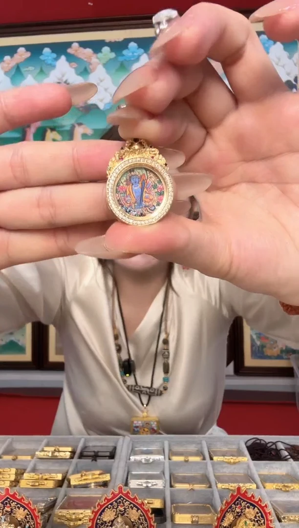 吊坠虚老师-热贡纯手绘唐卡