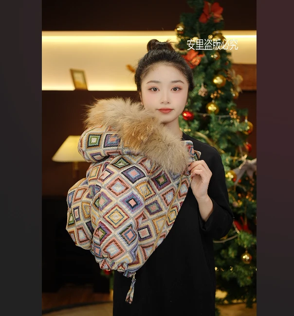 2024冬季新款外套时尚休闲宽松加厚保暖韩版毛领百搭羽绒服25798