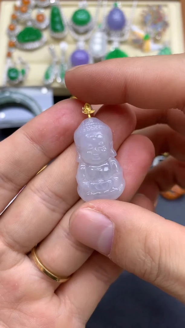 颈饰18K金镶嵌翡翠194-中国好珍宝